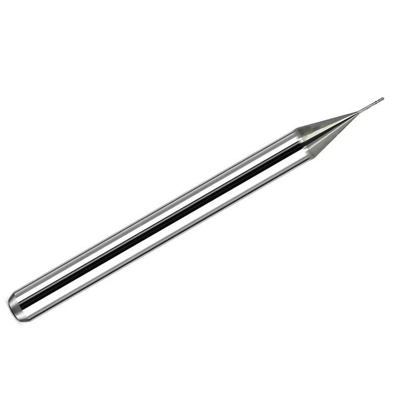 0.0100" Kyocera 4-Flute Extended Reach Ball Nose Carbide End Mill, Uncoated, 1/8" Shank, USA Made, 1845-0100.100 K186