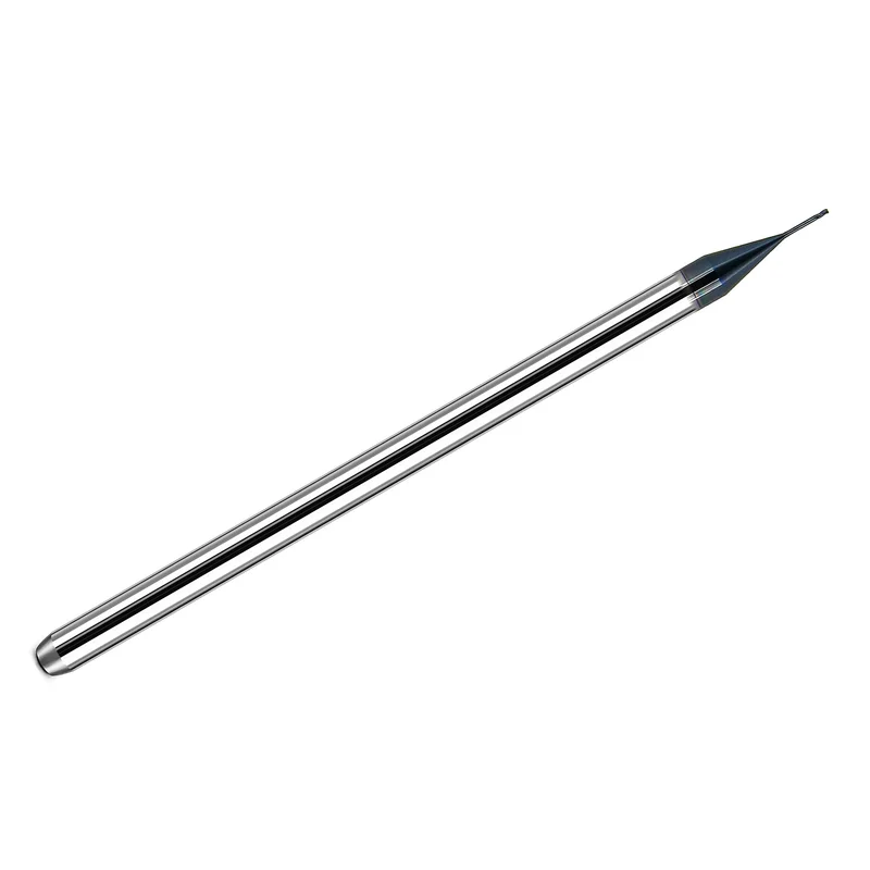 0.0156" (1/64") 0.40mm 3-Flute Corner Radius Carbide End Mill Extended Reach AlTiN Kyocera 1743-0156L125CR K181