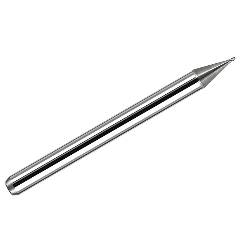 0.0190" 4-Flute Stub Length Ball Nose Carbide End Mill, Uncoated, 1835-0190.029 K031