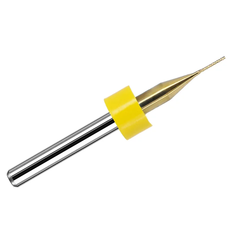 0.0197" (0.50mm) Diamond Flute Carbide Router, .160" LOC, Fish Tail, 1/8" Shank TiN Coated - M144