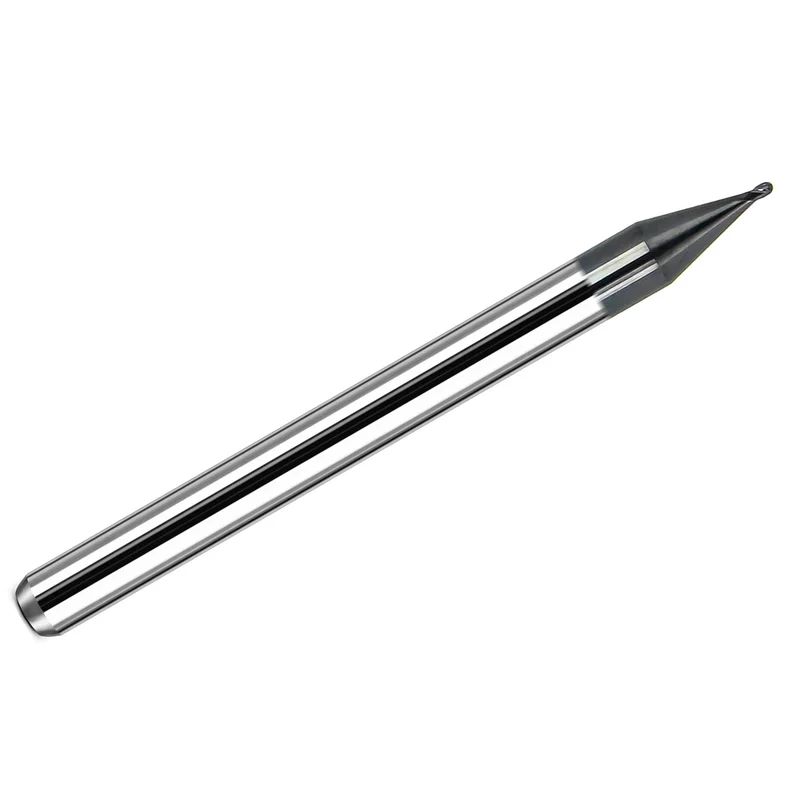 0.0240" 4-Flute Stub Length Ball Nose Carbide End Mill, AlTiN Coated, 1/8" Shank, Kyocera, USA Made, 1835-0240L036 K202