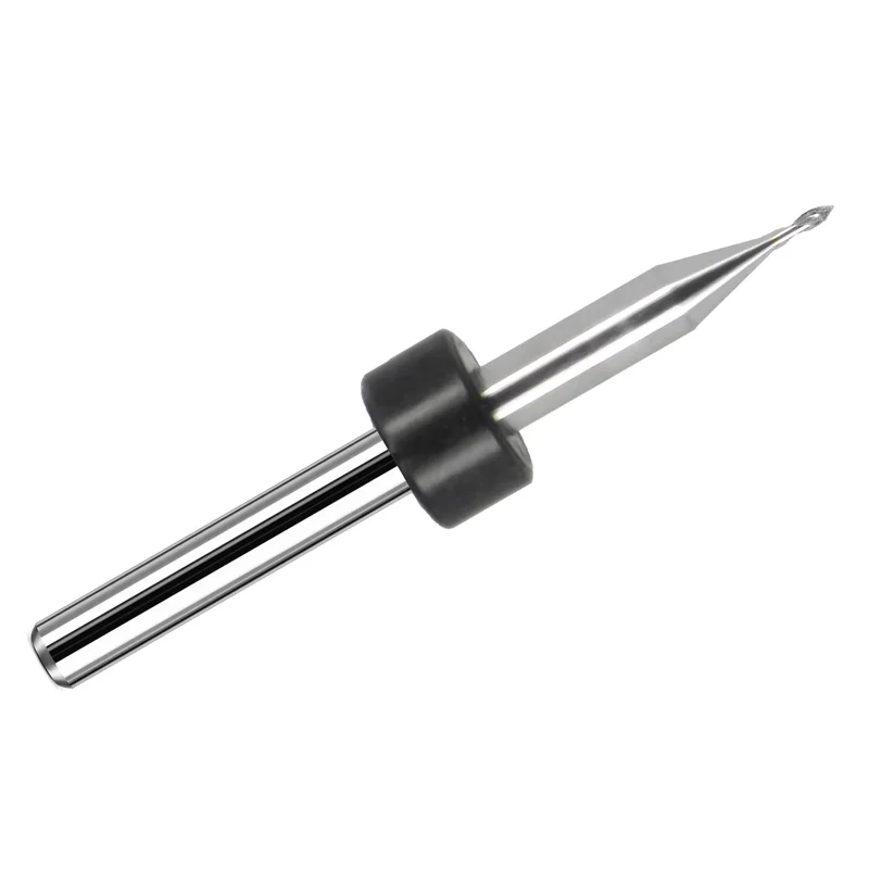 0.030" 60 2-Flute Spiral V-Bit Engraver, 1/8" Shank, 0.102" Reach, Solid Carbide - Kyocera Made in USA E102