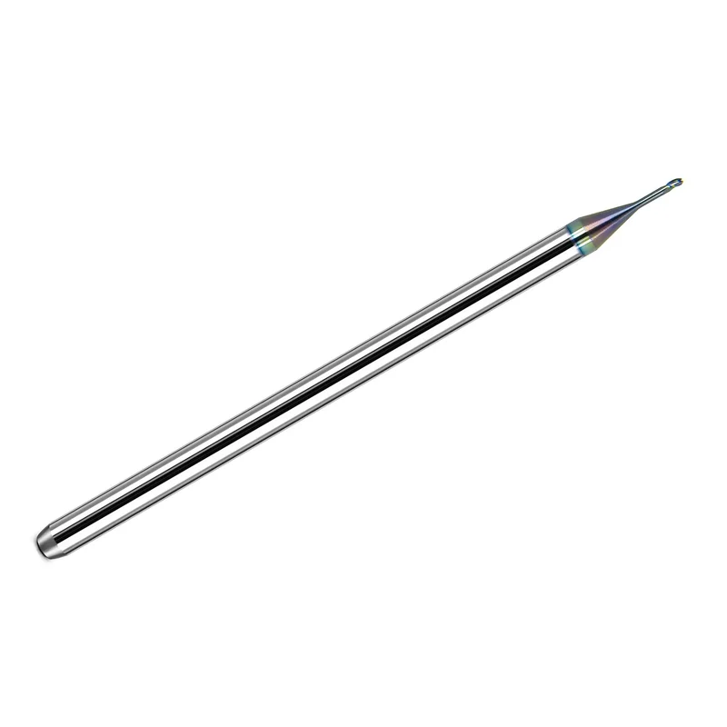 0.0300" Kyocera (0.76mm) 3-Flute Ball Nose Carbide End Mill Extended Reach AlTiN 1/8" Shank 1755-0300L156 K110
