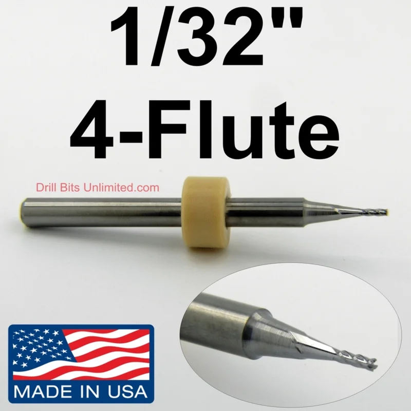 0.0312" (1/32) Carbide End Mill M202