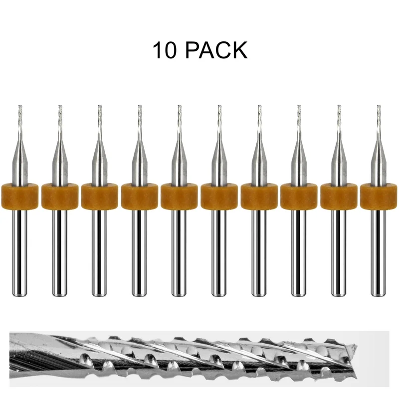 0.0315" / 1/32" Chip Breaker Router, Fish Tail, .100" LOC, 1/8" Shank | Lightly Used 10 Pc URC100