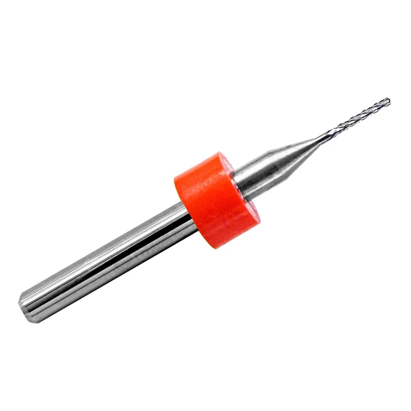 0.0315" (1/32) Diamond Flute Carbide Router, .240" LOC, Up Cut, Drill Point, 1/8" Shank R107