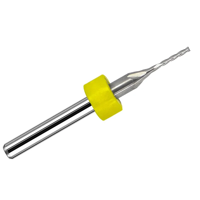 0.0350" (0.9mm) x .230" LOC 4 Flute Up Cut Carbide End Mill, Square End, 1/8" Shank AP-50