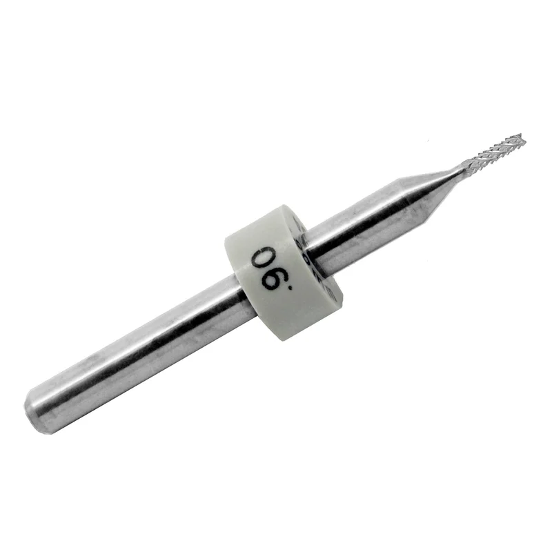 0.0354" (0.90mm) Diamond Flute Carbide Router, .150" LOC, Up Cut, Fish Tail, 1/8" Shank R108