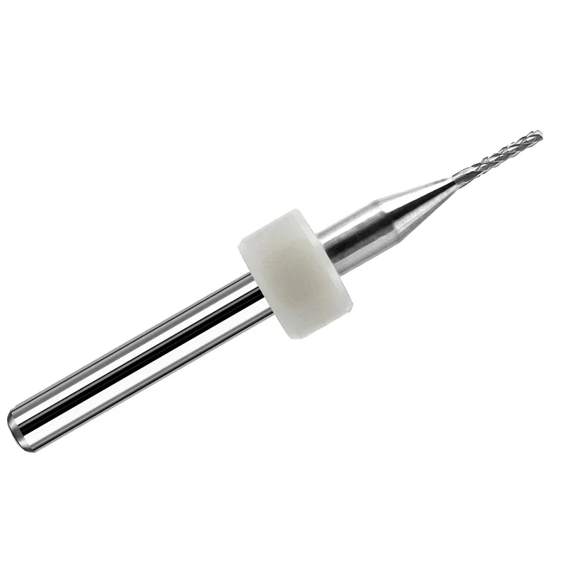 0.0354" (0.90mm) Diamond Flute Carbide Router - .197" LOC - Drill Point Tip R109