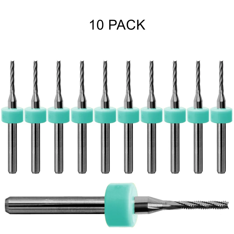 0.039" / 1.00mm Chip Breaker Router, Fish Tail, .250" LOC, 1/8" Shank | Lightly Used 10 Pc URC120