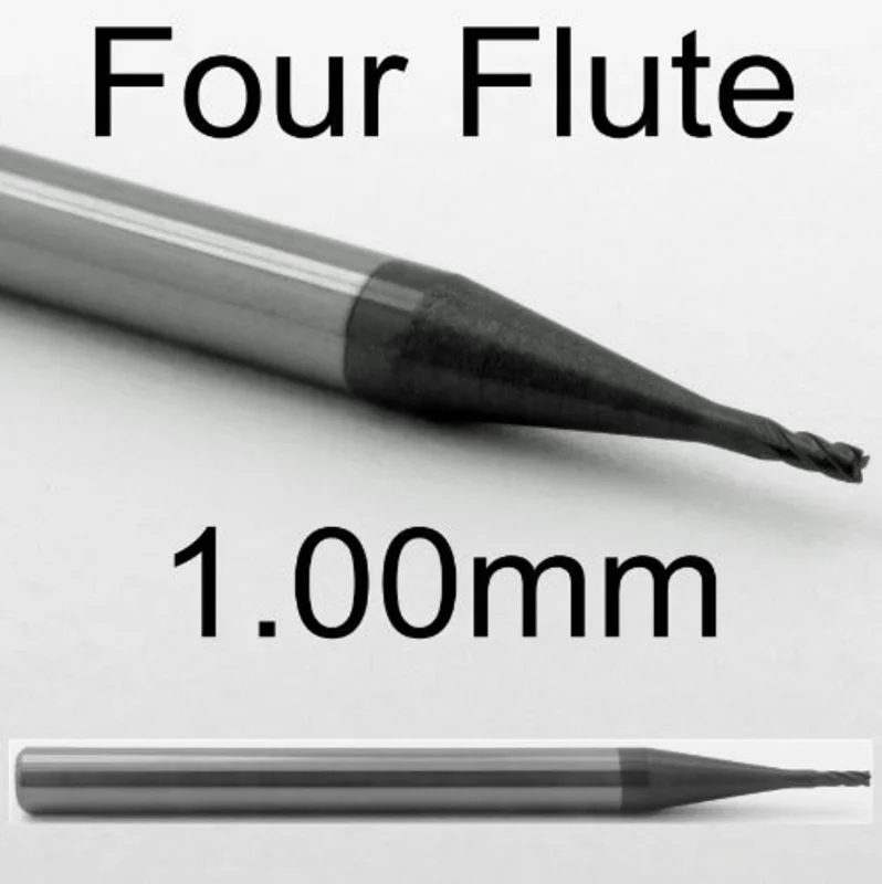 0.0394" (1.00mm) 4-Flute Carbide End Mill M206