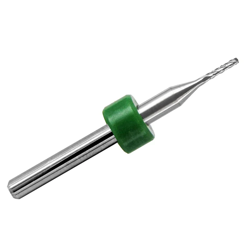 0.0394" (1.00mm) Diamond Flute Carbide Router, .197" LOC, Up Cut, Drill Point R110