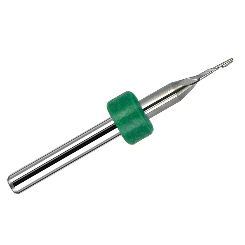 0.0394" (1.00mm) x 4mm (.158") Flute Length Kyocera Single-Flute Carbide End Mill, Pierce Point, Up Cut, 1/8" Shank M197