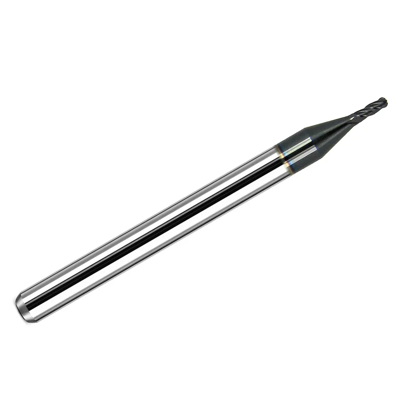 0.0410" Kyocera 4-Flute Ball Nose Carbide End Mill, AlTiN Coated, 1/8" Shank, USA Made K166