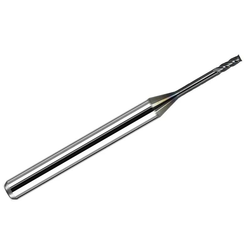 0.0450" Kyocera .0450" 4-Flute Extended Reach Square End Carbide End Mill, AlTiN Coated, 1/8" Shank, USA Made, 1840-0450L405 K194