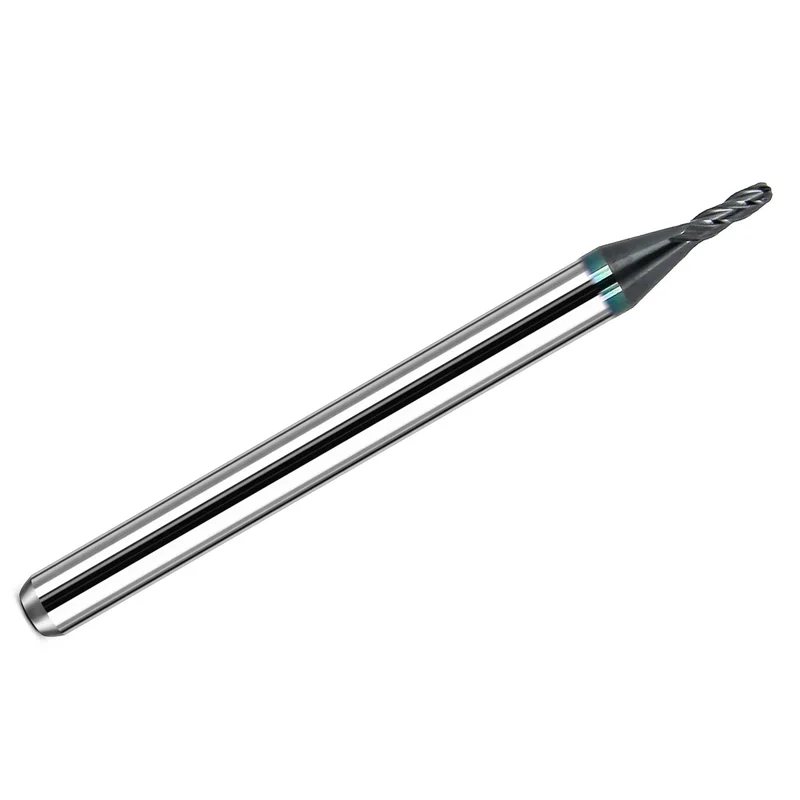 0.0490" 4-Flute Ball Nose Carbide End Mill, AlTiN Coated, 1/8" Shank, 1825-0490L147 K205
