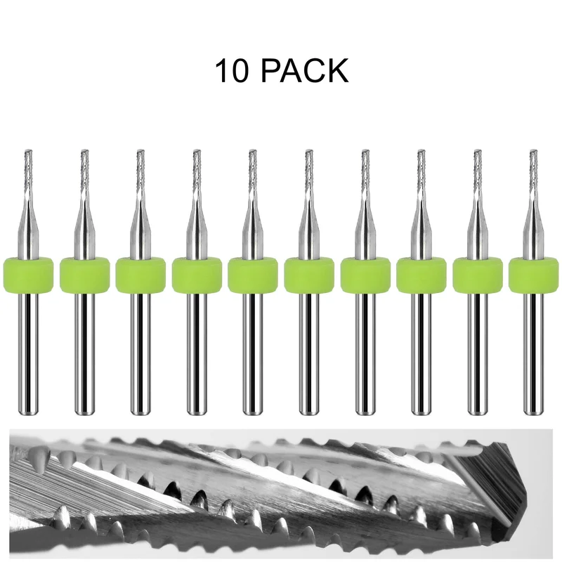 0.050" / 1.27mm Chip Breaker Router, Drill Point, .300" LOC, 1/8" Shank | Lightly Used 10 Pc URC135