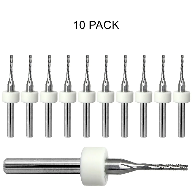 0.050" / 1.27mm Chip Breaker Router, Fish Tail, .375" LOC, 1/8" Shank | Lightly Used 10 Pc URC130