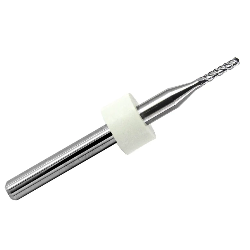 0.050" Diamond Flute Carbide Router, .250" LOC, Up Cut, Drill Point R123