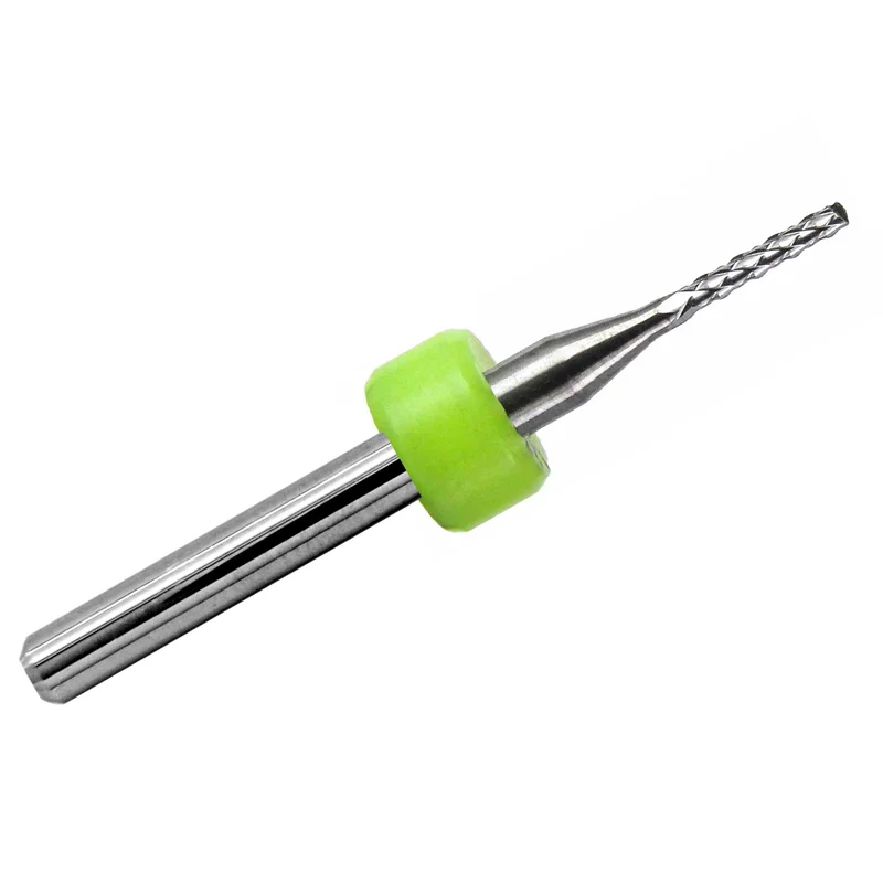 0.050" Diamond Flute Carbide Router, .315" LOC, Up Cut, Drill Point, 1/8" Shank R125
