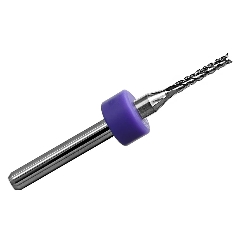 0.0512" (1.30mm) Diamond Flute Carbide Router, .300" LOC, Up Cut, Fish Tail, 1/8" Shank R126