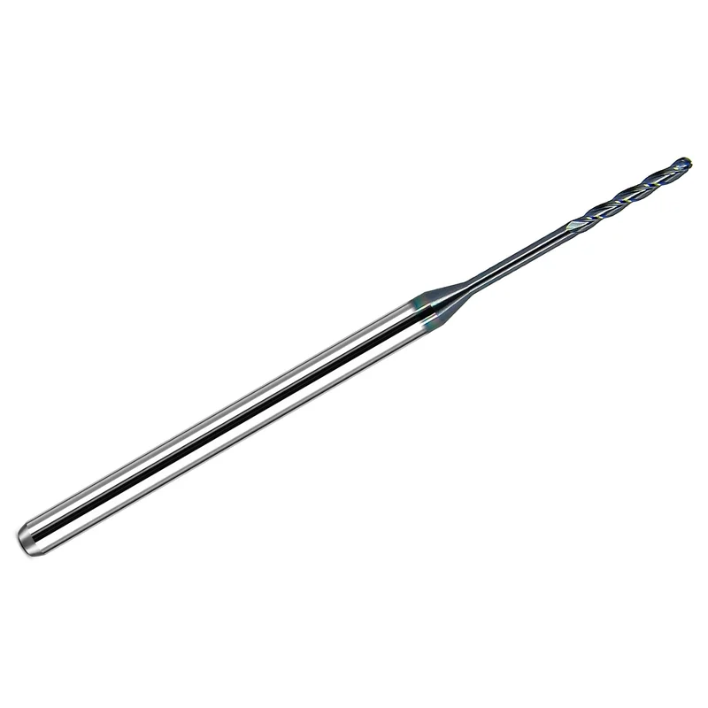 0.0550" Kyocera 0.055" (1.40mm) 3-Flute Ball Nose Carbide End Mill Extended Reach AlTiN 1/8" Shank 1745-0550L770 K106