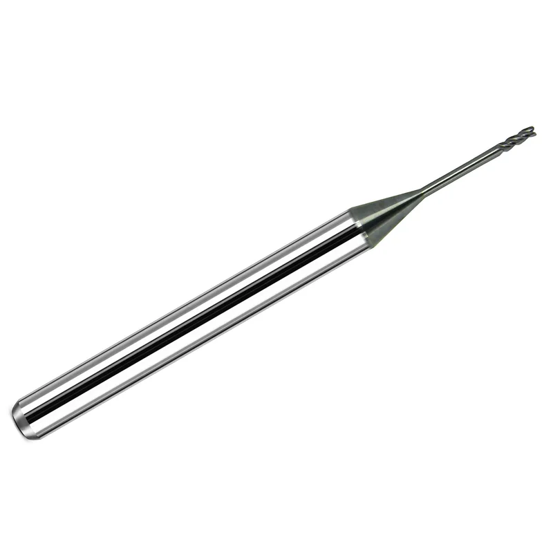0.0591" Kyocera 1.50mm 3-Flute Corner Radius Carbide End Mill, AX Coated, Long Reach Reduced Neck, 6mm Shank, USA Made, T0591O177ECR1 K195