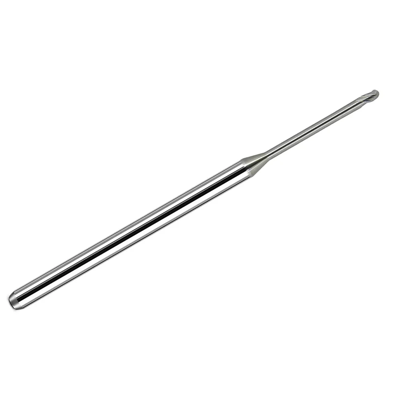 0.0600" 3-Flute Extended Reach Stub Length Ball Nose End Mill, 0.090" LOC, 1755-0600.720, K211