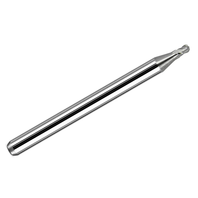 0.0600" Kyocera 4-Flute Ball Nose Carbide End Mill, Stub Length, Uncoated, 1/8" Shank, USA Made K168