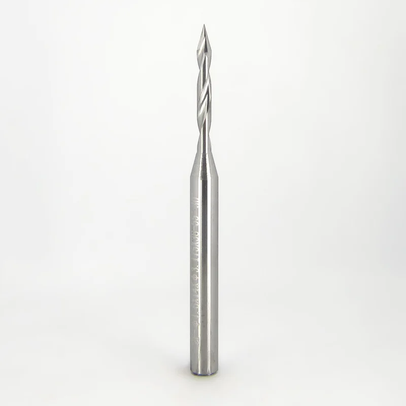 0.0625" (1/16") 30 2-Flute Spiral V-Engraver Solid Carbide 1/8" Shank 1.50" OAL Made in USA