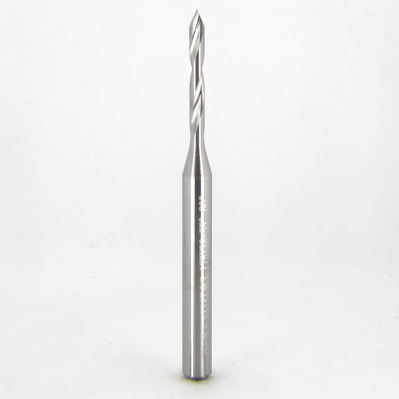 0.0625" (1/16") 60 2-Flute Spiral V-Engraver Solid Carbide 1/8" Shank 1.50" OAL Made in USA