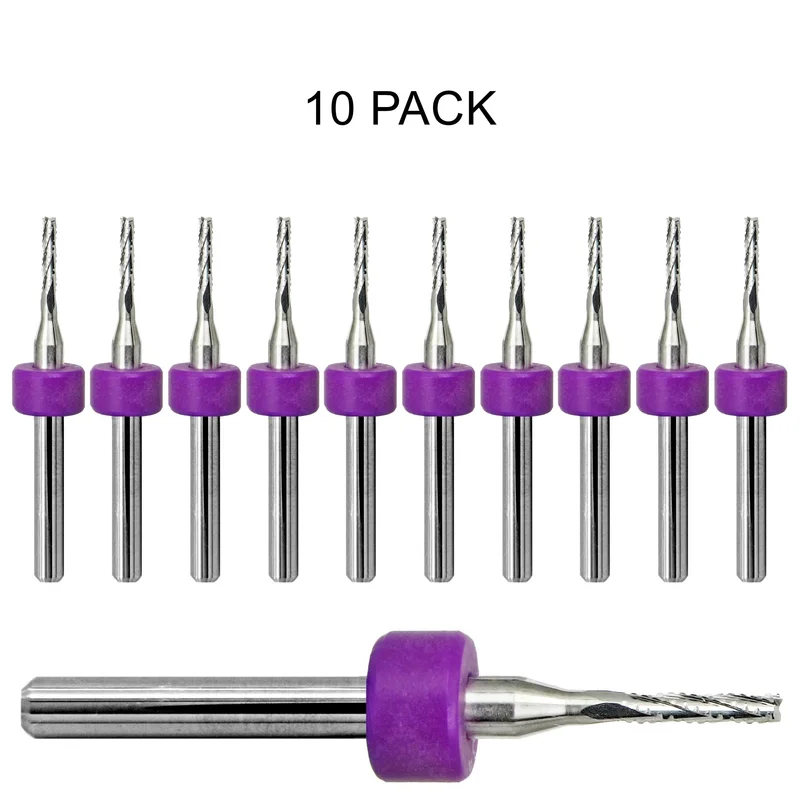 0.0625" / 1/16" Chip Breaker Router, Fish Tail, .350" LOC, 1/8" Shank | Lightly Used 10 Pc URC149
