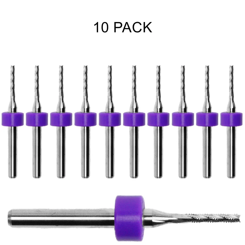 0.0625" / 1/16" Chip Breaker Router, Fish Tail, .375" LOC, 1/8" Shank | Lightly Used 10 Pc URC145