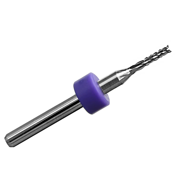 0.0625" (1/16) Diamond Flute Carbide Router, .256" LOC, Up Cut, Fish Tail, 1/8" Shank R133