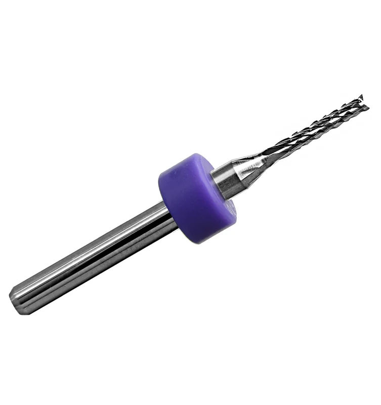 0.0625" (1/16) Diamond Flute Carbide Router, .315" LOC, Up Cut, Fish Tail, 1/8" Shank R132