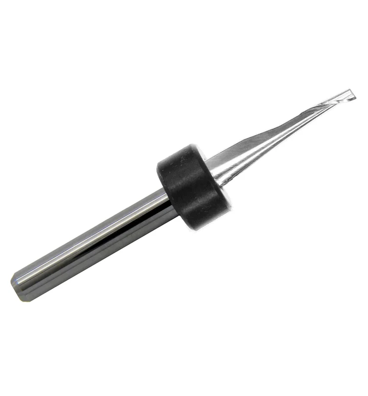 0.0625" (1/16") Single Flute Solid Carbide End Mill  Plastic & Aluminum, 1/8" Shank