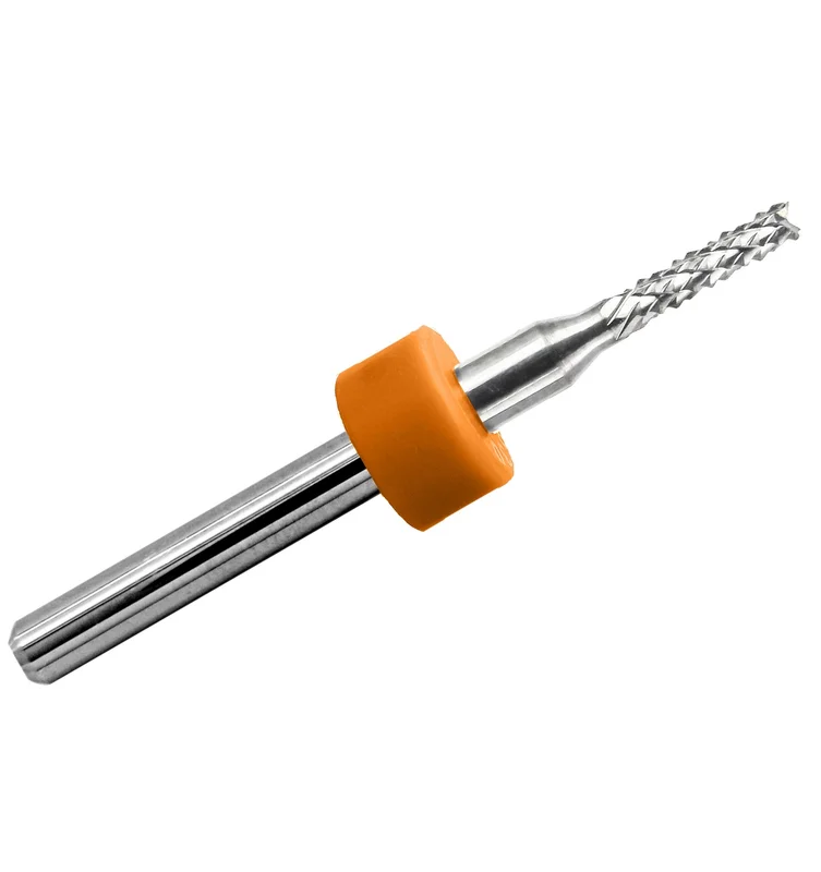 0.0709" (1.8mm) Diamond Flute Carbide Router, .300" LOC, Up Cut, Fish Tail, 1/8" Shank R137