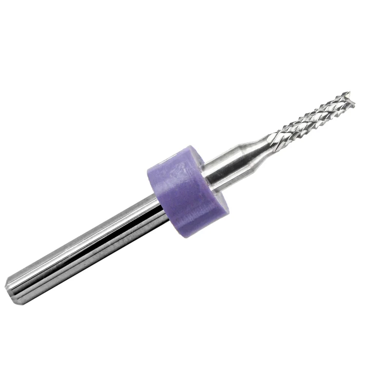 0.0748" (1.90mm) Diamond Flute Carbide Router, .300" LOC, Up Cut, Fish Tail, 1/8" Shank R136