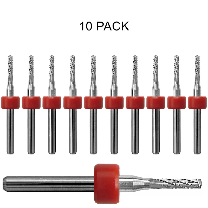 0.0787" / 2.00mm Chip Breaker Router, Drill Point, .350" LOC, 1/8" Shank | Lightly Used 10 Pc URC156