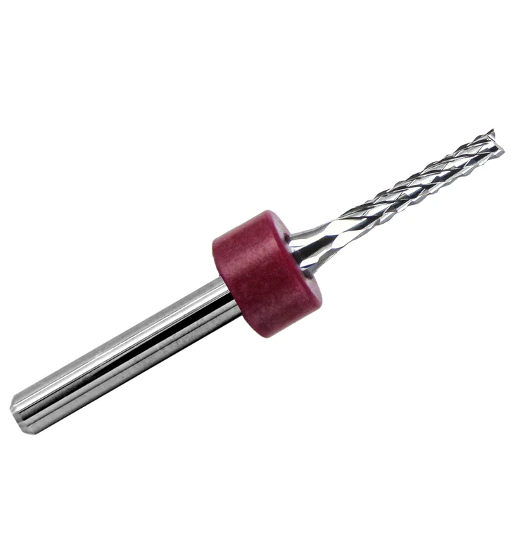 0.0787" (2.00mm) Diamond Flute Carbide Router, .400" LOC, Up Cut, Fish Tail, 1/8" Shank R138