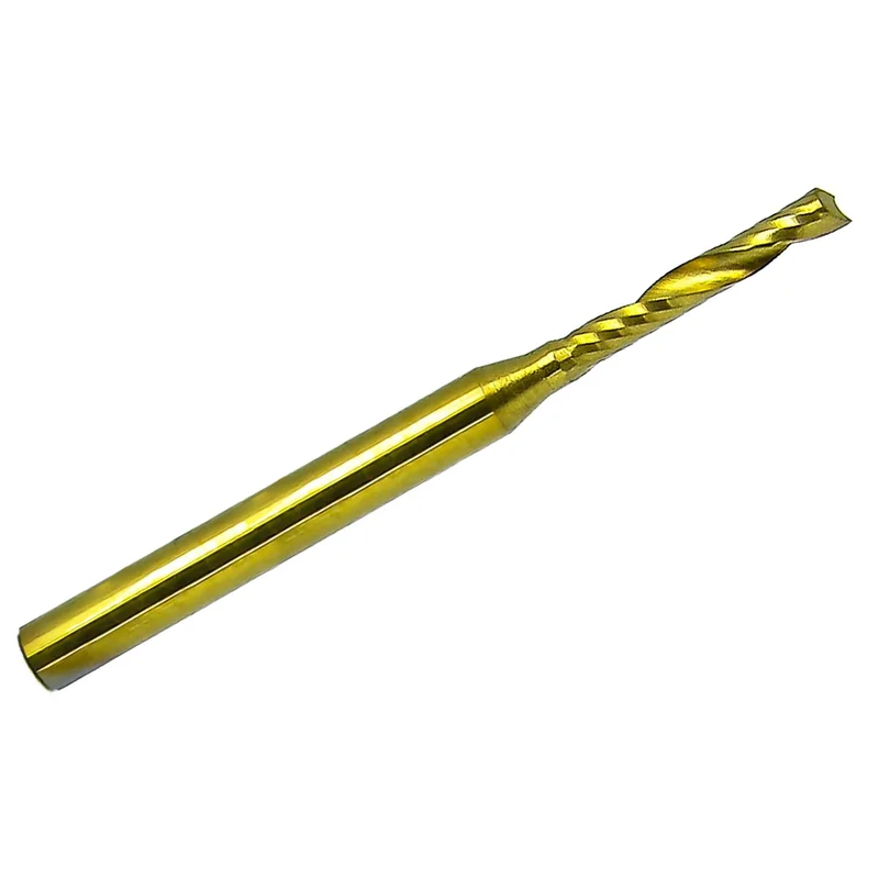 0.0787" (2.00mm) x 12mm (.472") Flute Length Single OFlute Carbide End Mill  Titanium Coated M126