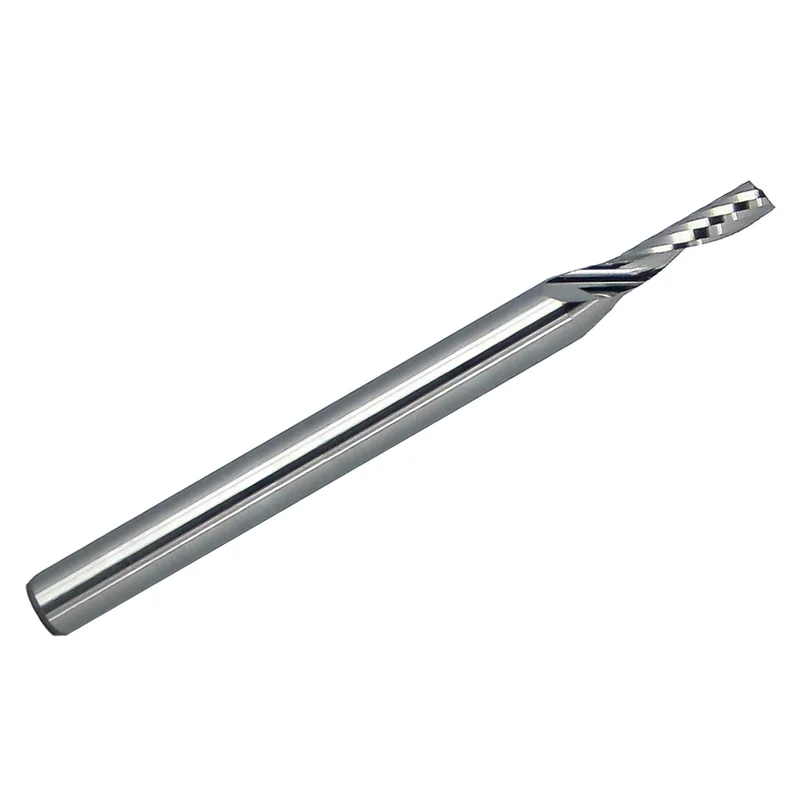 0.0787" (2.00mm) x 8mm Flute Length Single O-Flute Carbide End Mill, Up Cut, 1/8" Shank M119S