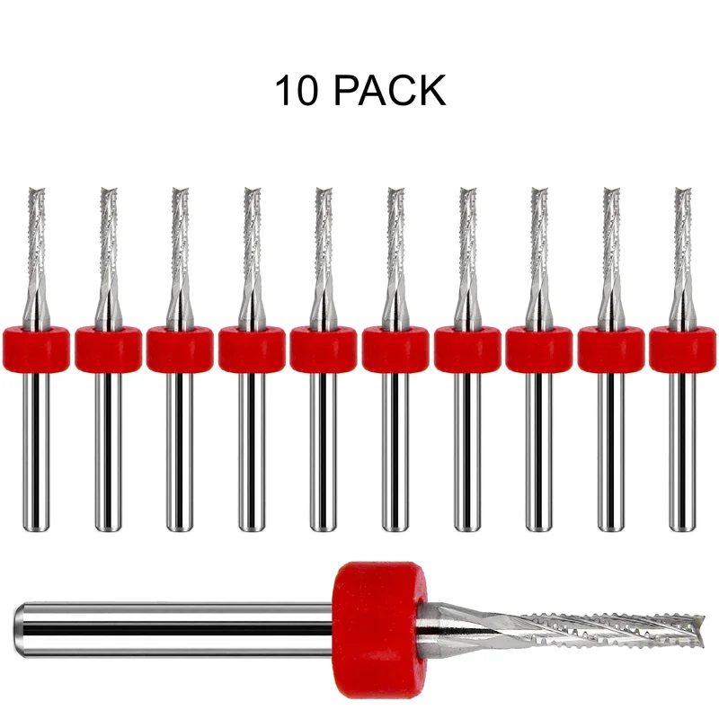 0.079" / 2.00mm Chip Breaker Router, Fish Tail, .400" LOC, 1/8" Shank | Lightly Used 10 Pc URC158