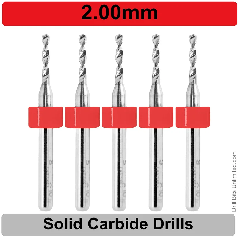 0.0790" (2mm, #47) Solid Carbide PCB Drill Bit Set, 5-Piece, 1/8" Shank