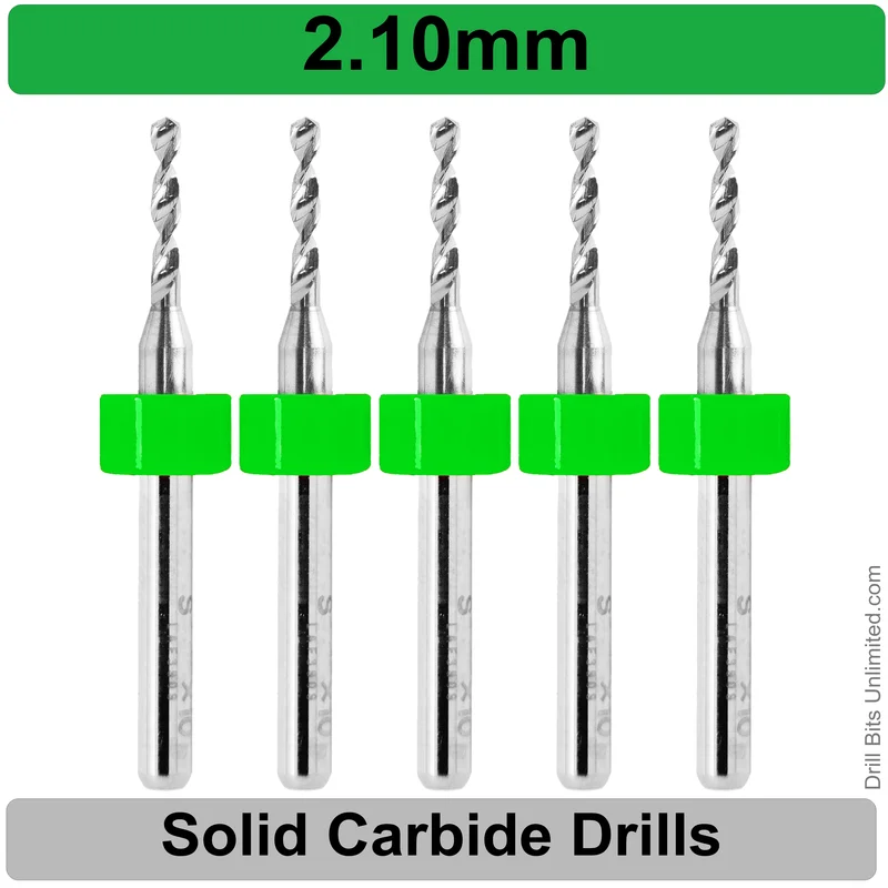 0.0827" (2.1mm) Solid Carbide PCB Drill Bit Set, 5-Piece, 1/8" Shank