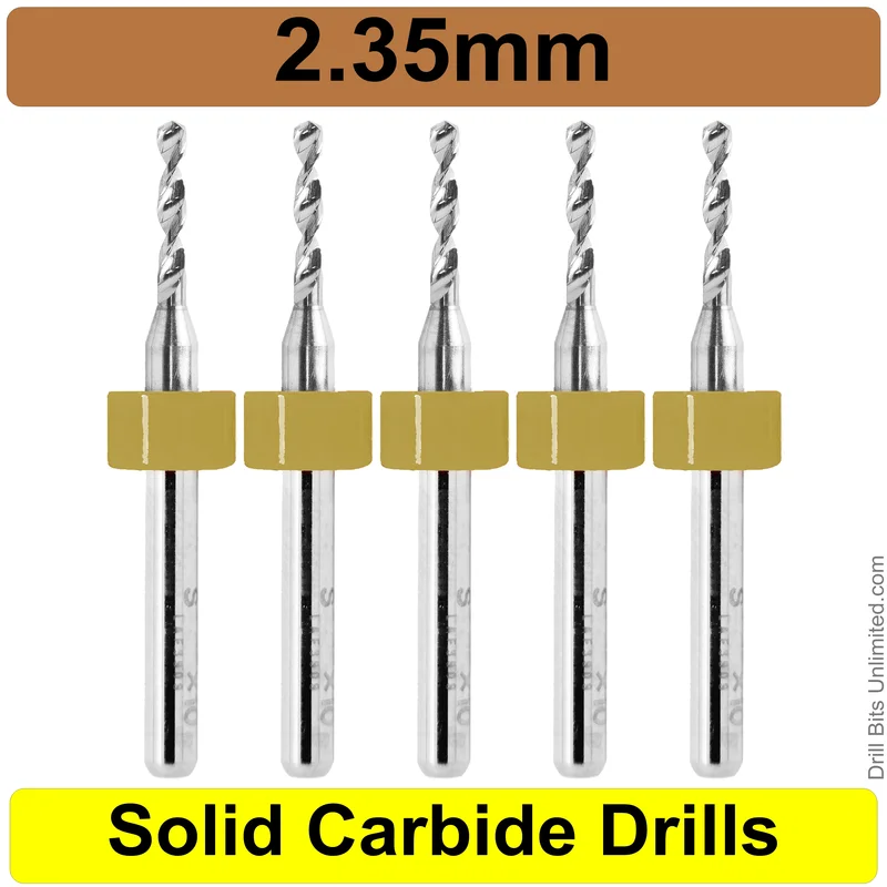 0.0925" (2.35mm) Solid Carbide PCB Drill Bit Set, 5-Piece, 1/8" Shank