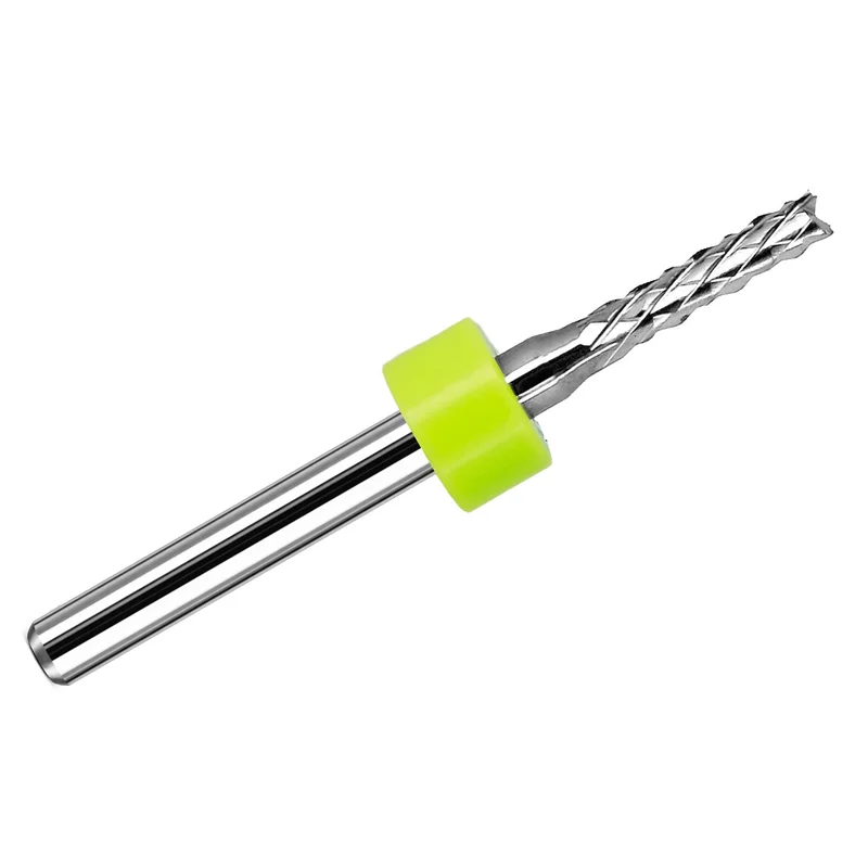 0.0938" (3/32) Diamond Flute Carbide Router Bit - Down Cut - Fish Tail Tip - .465" LOC - 1/8" Shank - R178