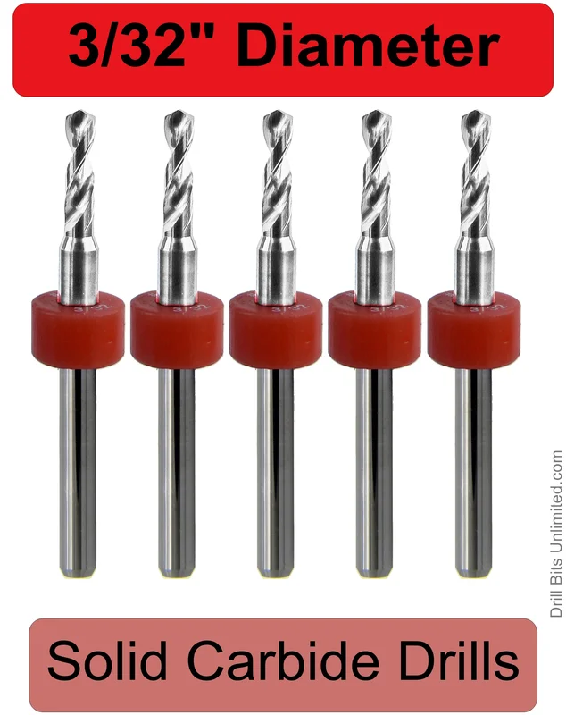 0.0938" (#42) Solid Carbide PCB Drill Bit Set, 5-Piece, 1/8" Shank