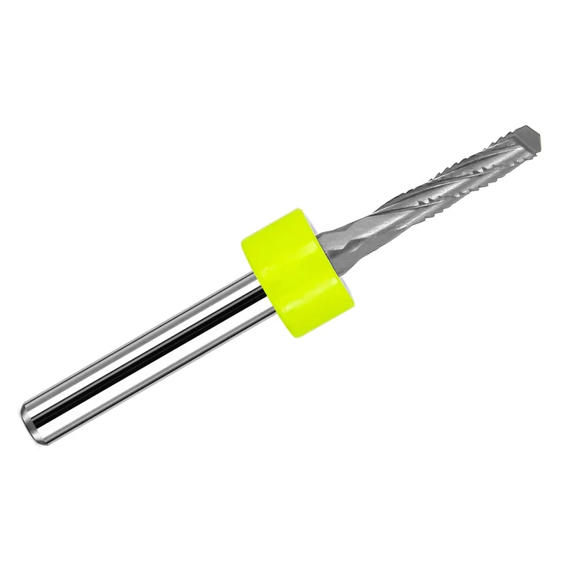 0.0945" (2.40mm) (3/32") Chip Breaker Carbide Router, 9.5mm (.374") LOC, Drill Point, 1/8" Shank AP-3
