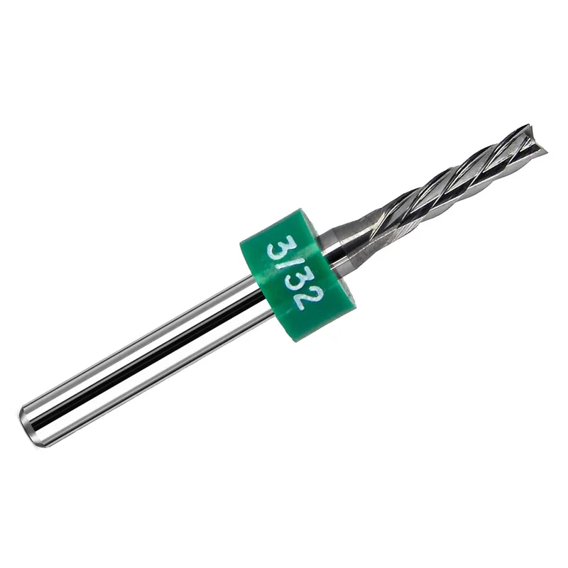 0.0945" (2.40mm) (3/32") x .470" LOC Five Flute Down Cut Carbide End Mill, Fish Tail, 1/8" Shank AP-48